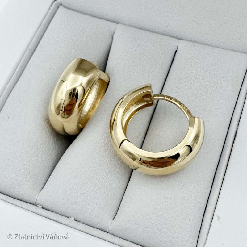 Žluté zlato náušnice celozlaté kroužky